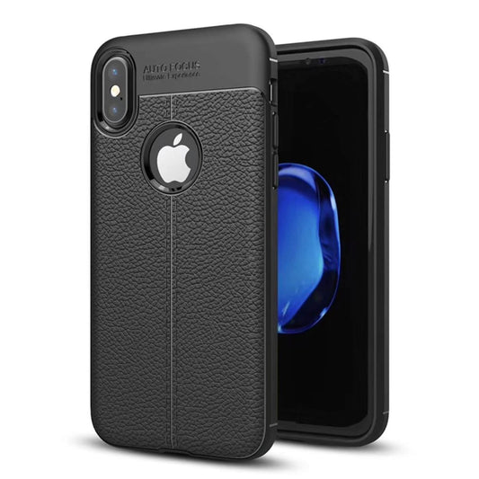 TPU hoesje leer Apple iPhone XS zwart