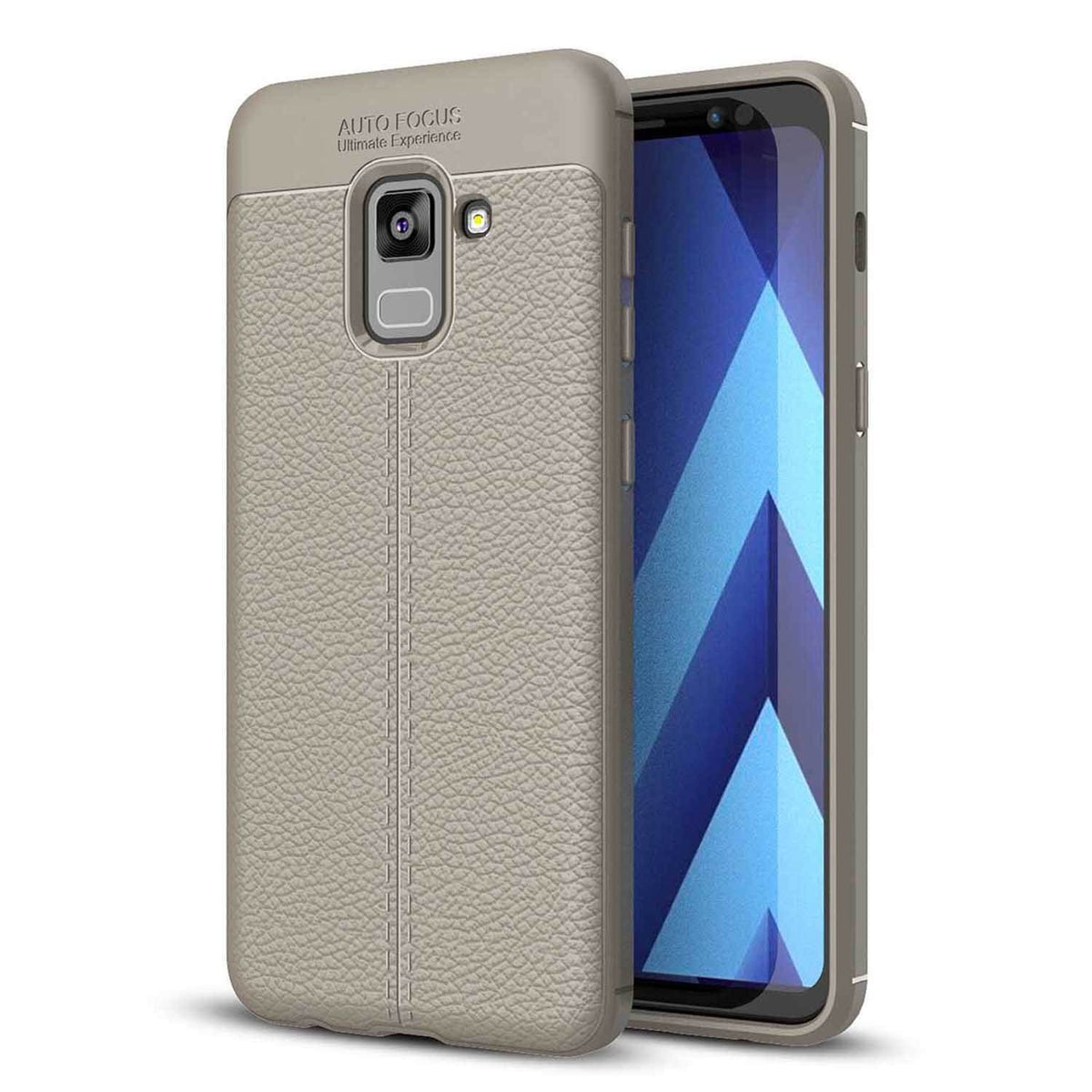 TPU hoesje leer Samsung Galaxy A8+ 2018 beige/taupe