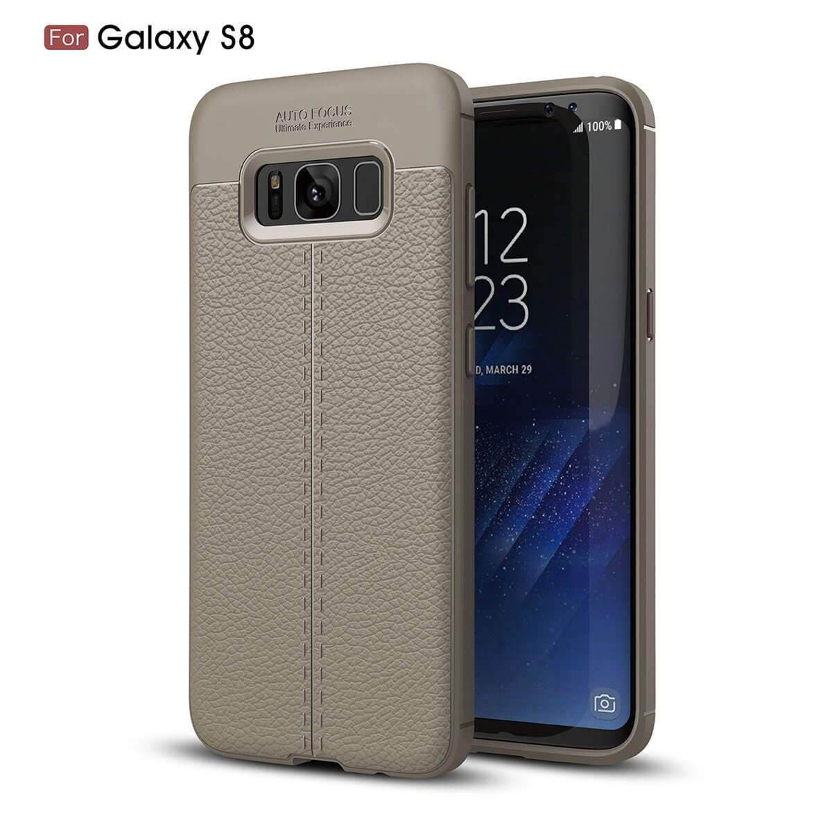 TPU hoesje leer Samsung Galaxy S8 beige/taupe
