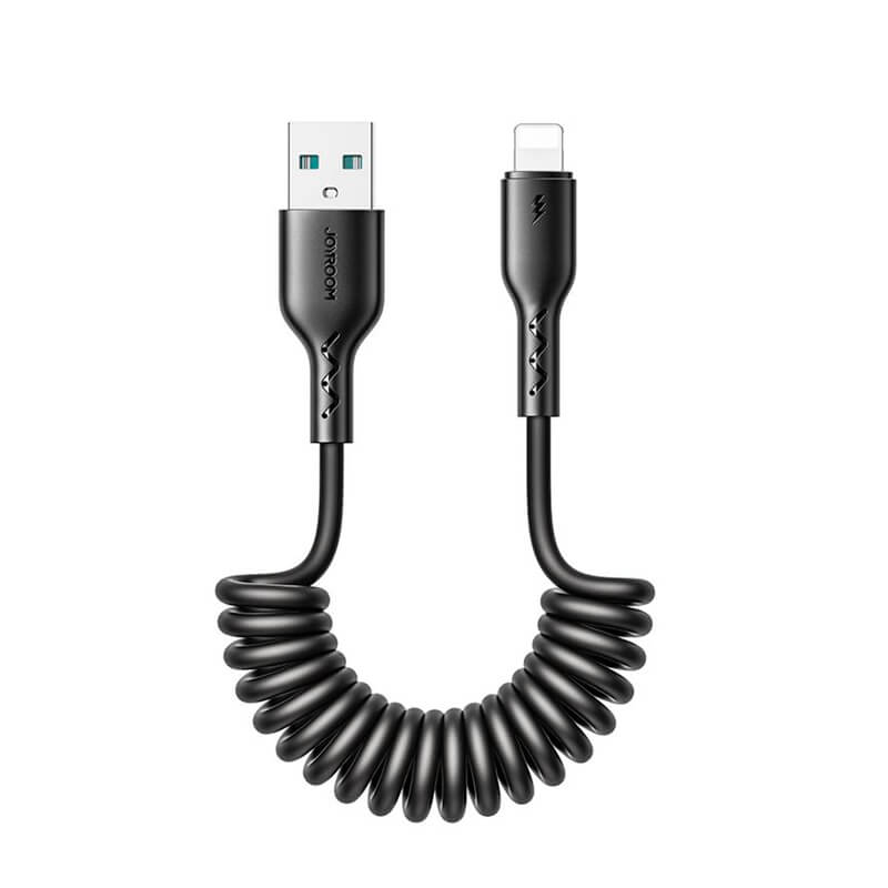 USB naar Lightning data / laadkabel met uitrekbaar krulsnoer