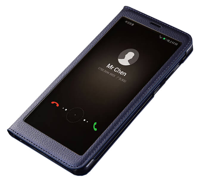 View cover leer Huawei Mate 10 Lite blauw