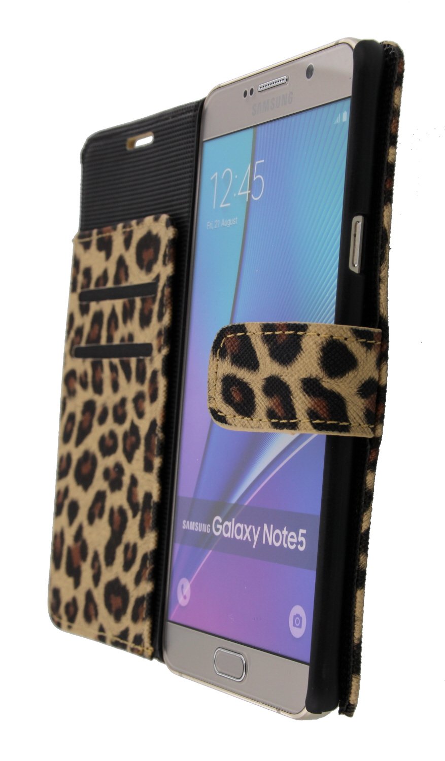 Wallet case tijgerprint Samsung Galaxy Note 5 bruin