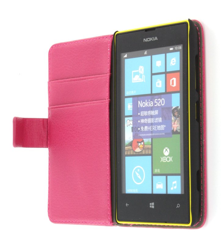 Flip case met stand Nokia Lumia 520 roze