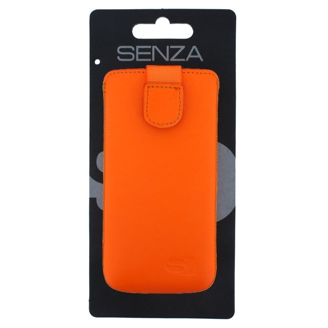 Senza Leather Slide Case Neon Orange Size M-Large