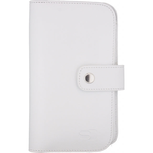 Étui portefeuille en cuir Senza blanc taille XXL