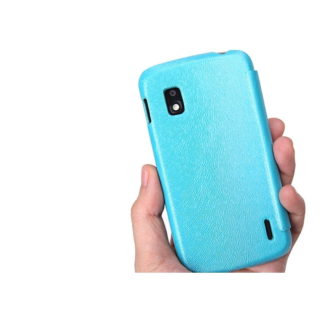 Rock Big City Leather Flip Case LG Google Nexus 4 E960 Light Blue