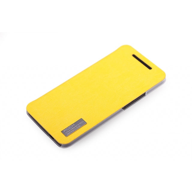 Rock Elegant Side Flip Case HTC One Lemon Yellow