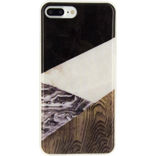 Xccess TPU Case Apple iPhone 7 Plus/8 Plus dreieckiges Marmordesign Holz