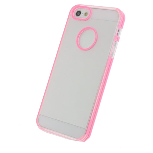 Xccess Colored Edge Cover Apple iPhone 5/5S/SE Transparent Pink