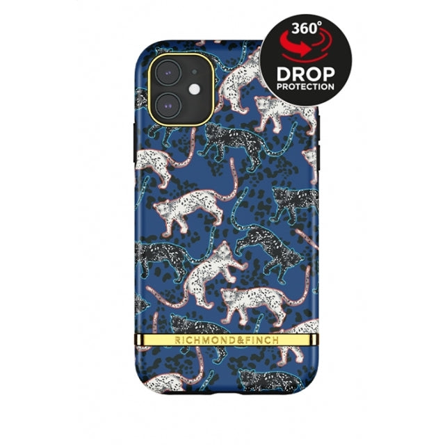 Richmond & Finch Freedom Series One-Piece Apple iPhone 12/12 Pro Blue Leopard