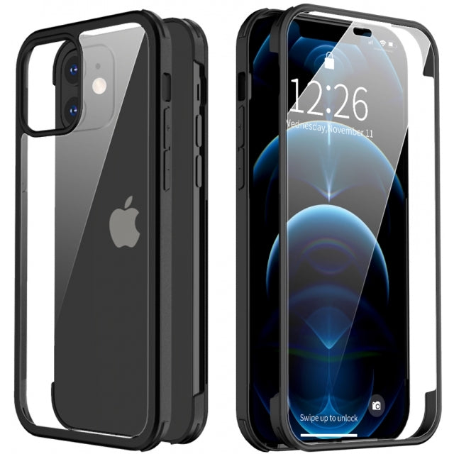 Valenta Tempered Glass Full Cover Bumper Case Apple iPhone 12/12 Pro Black