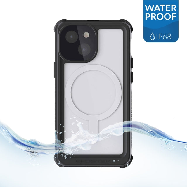 Coque Ghostek Nautical 4 étanche MagSafe + Holster pivotant pour Apple iPhone 13 Mini Transparent